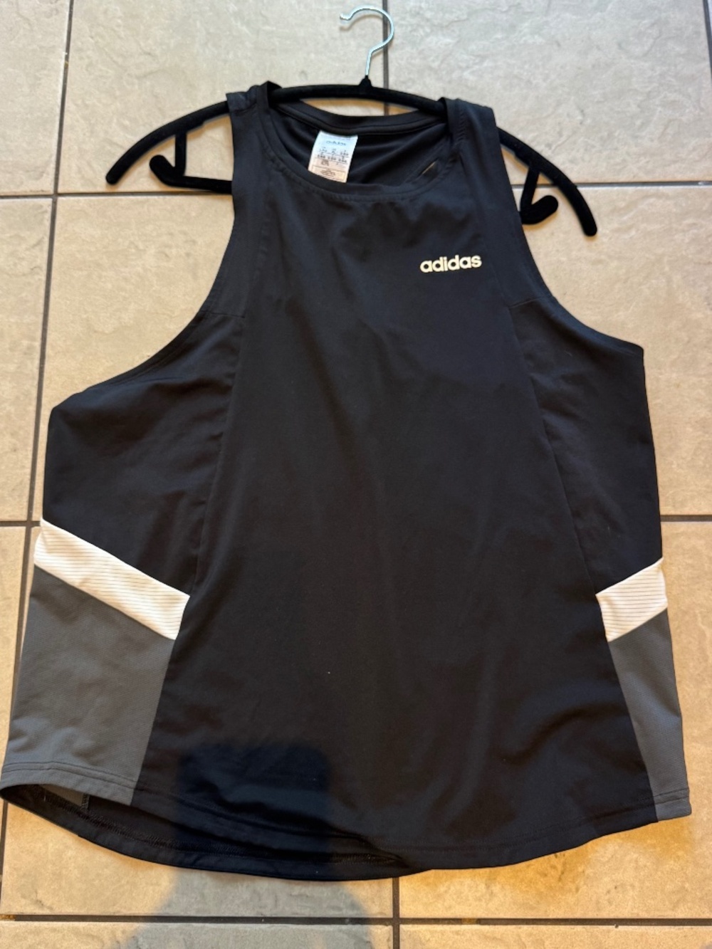 Adidas Women’s Athletic Tank Top – Black/Grey/White – Size XL